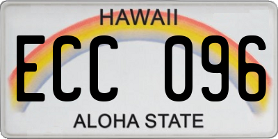 HI license plate ECC096