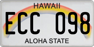 HI license plate ECC098