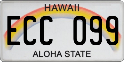 HI license plate ECC099