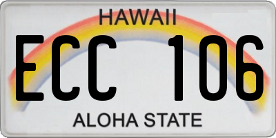HI license plate ECC106