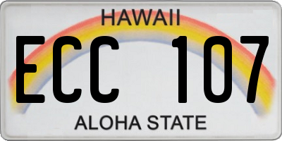 HI license plate ECC107
