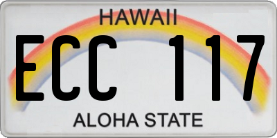 HI license plate ECC117