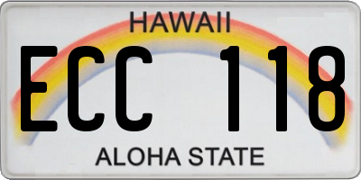 HI license plate ECC118