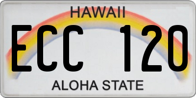HI license plate ECC120