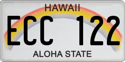 HI license plate ECC122