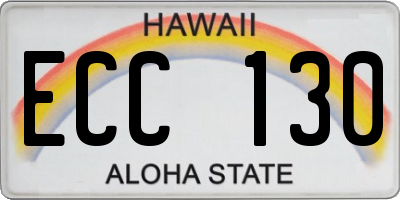 HI license plate ECC130