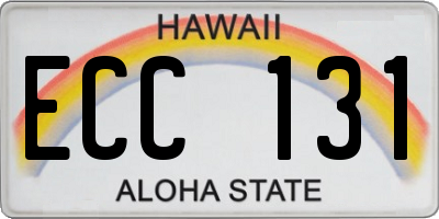 HI license plate ECC131