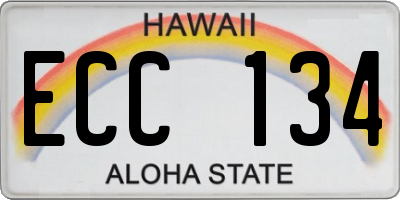 HI license plate ECC134