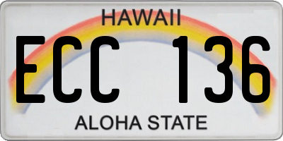 HI license plate ECC136