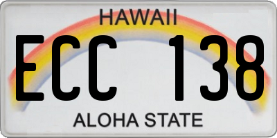 HI license plate ECC138