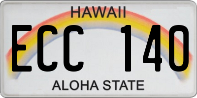 HI license plate ECC140