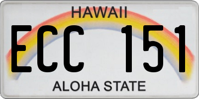 HI license plate ECC151