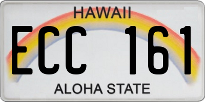 HI license plate ECC161