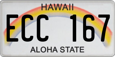 HI license plate ECC167