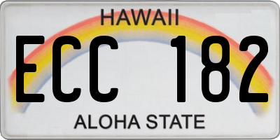 HI license plate ECC182