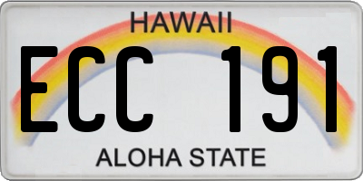 HI license plate ECC191