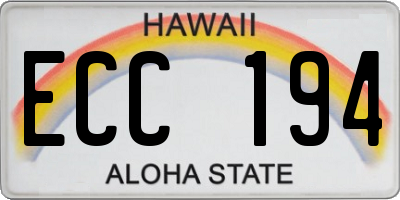 HI license plate ECC194