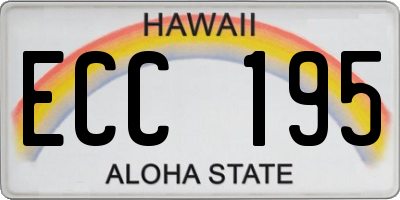 HI license plate ECC195