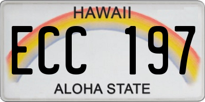 HI license plate ECC197