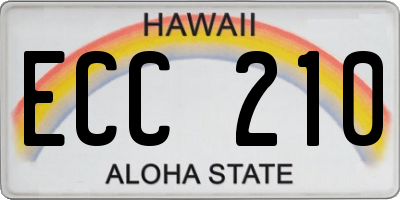 HI license plate ECC210