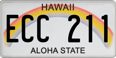HI license plate ECC211