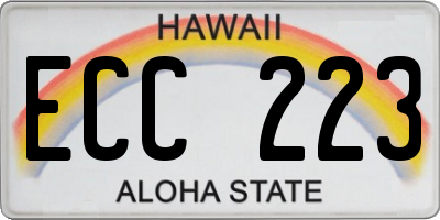 HI license plate ECC223