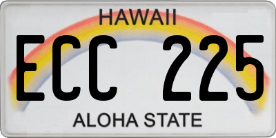 HI license plate ECC225