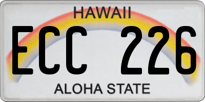HI license plate ECC226