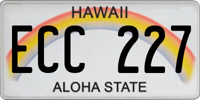 HI license plate ECC227