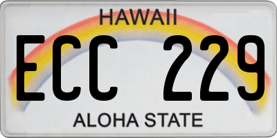 HI license plate ECC229