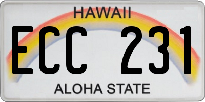 HI license plate ECC231