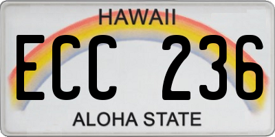 HI license plate ECC236