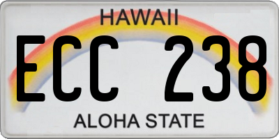 HI license plate ECC238