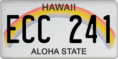 HI license plate ECC241