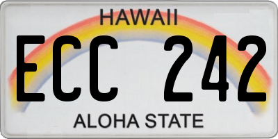 HI license plate ECC242
