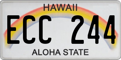 HI license plate ECC244