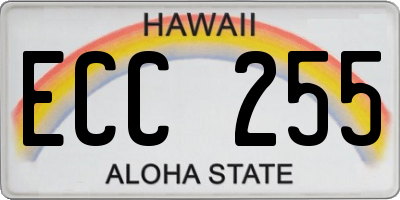 HI license plate ECC255
