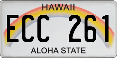 HI license plate ECC261