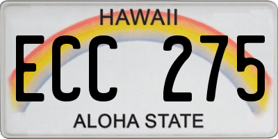 HI license plate ECC275