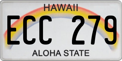 HI license plate ECC279