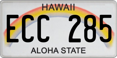HI license plate ECC285