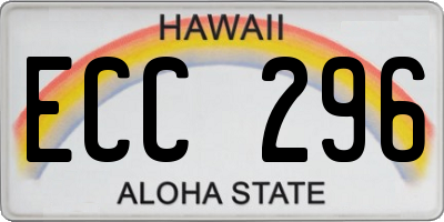 HI license plate ECC296