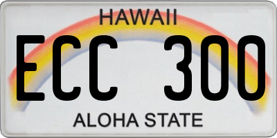 HI license plate ECC300