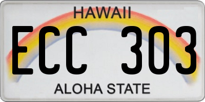 HI license plate ECC303