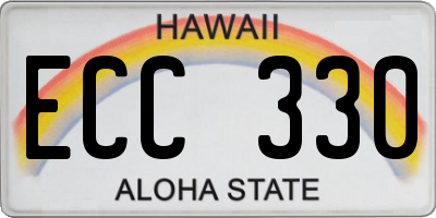 HI license plate ECC330