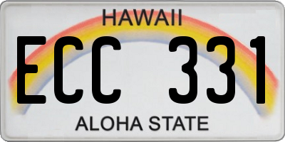 HI license plate ECC331