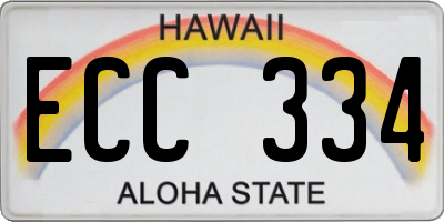 HI license plate ECC334