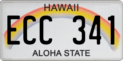 HI license plate ECC341