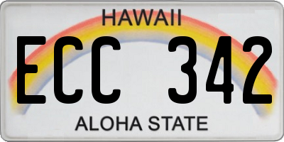HI license plate ECC342