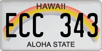 HI license plate ECC343